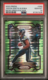 2023 Panini Prizm 390 Jaxon Smith-njigba Neon Green Pulsar PSA 10