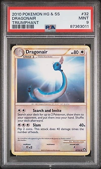2010 Pokemon Heartgold & Soulsilver Triumphant 32 Dragonair PSA 9