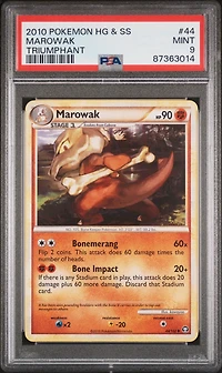 2010 Pokemon Heartgold & Soulsilver Triumphant 44 Marowak PSA 9
