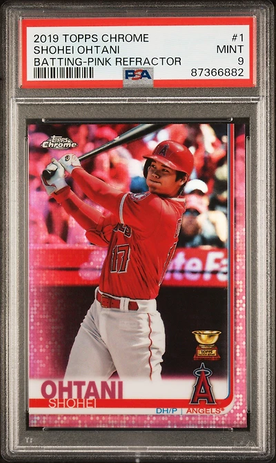 2019 Topps Chrome 1 Shohei Ohtani Pink Refractor PSA 9