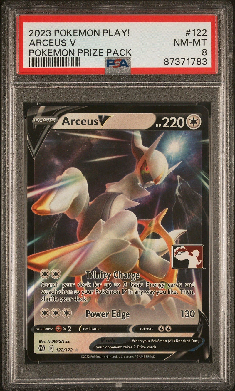 2023 Pokemon Play! Pokemon Prize Pack 122 Arceus V PSA 8