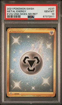 2021 Pokemon Sword & Shield Evolving Skies 237 Metal Energy Secret PSA