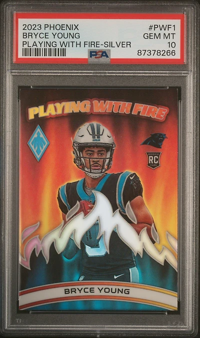 2023 Panini Phoenix Playing With Fire Pwf1 Bryce Young Silver PSA 10