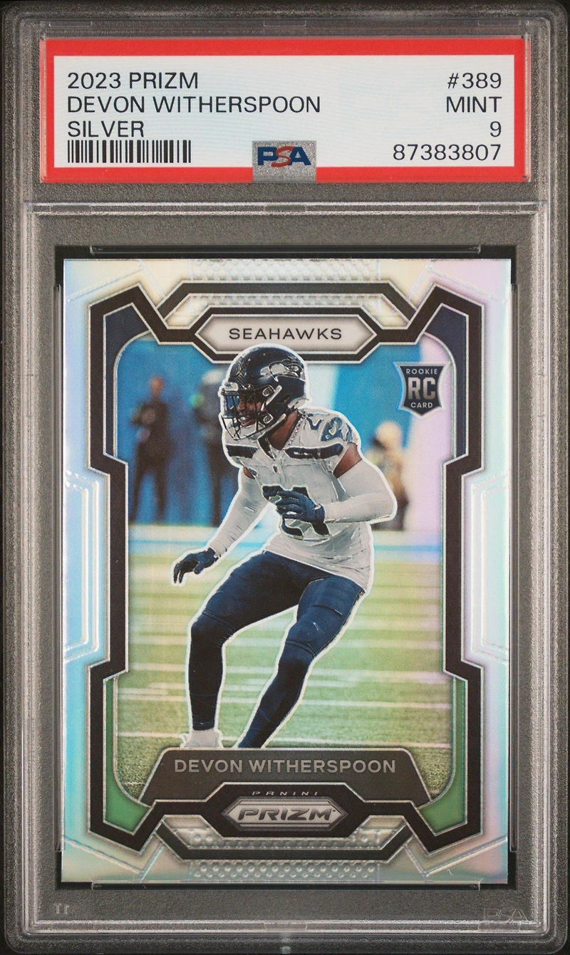 2023 Panini Prizm 389 Devon Witherspoon Silver Prizm PSA 9
