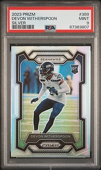 2023 Panini Prizm 389 Devon Witherspoon Silver Prizm PSA 9