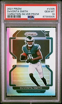 2021 Panini Prizm V335 Devonta Smith Variation-silver Prizm PSA 10