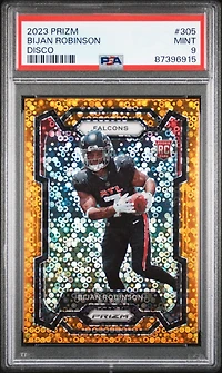 2023 Panini Prizm 305 Bijan Robinson Disco Prizm PSA 9