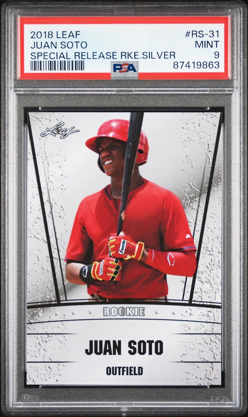 2018 Leaf Special Release Rookie Silver Rs-31 Juan Soto PSA 9