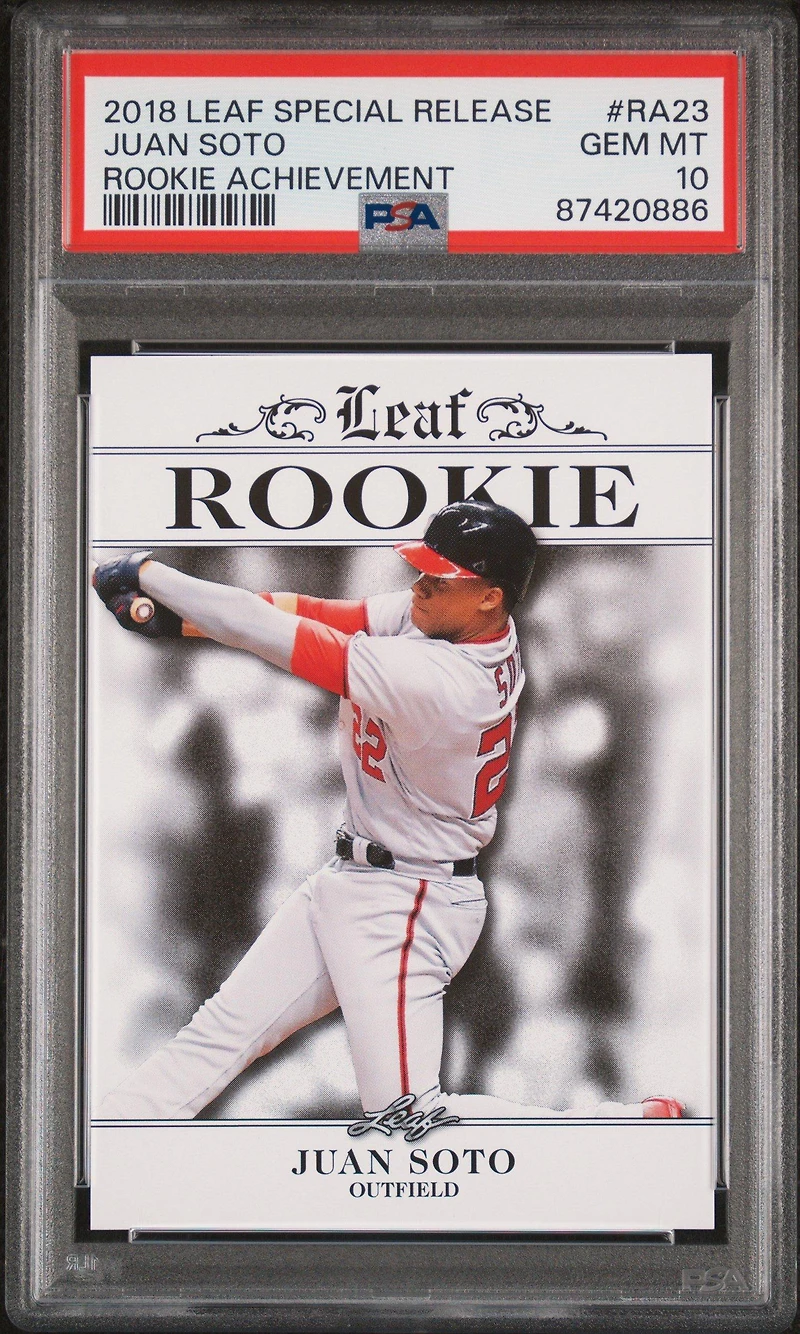 2018 Leaf Special Release Rookie Achievement Ra23 Juan Soto PSA 10