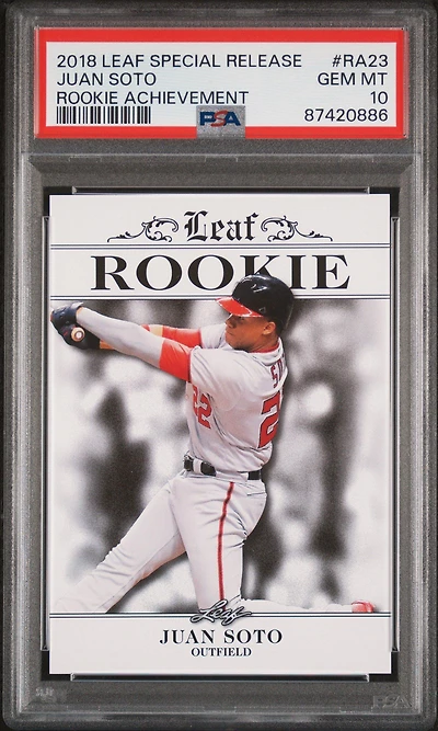 2018 Leaf Special Release Rookie Achievement Ra23 Juan Soto PSA 10