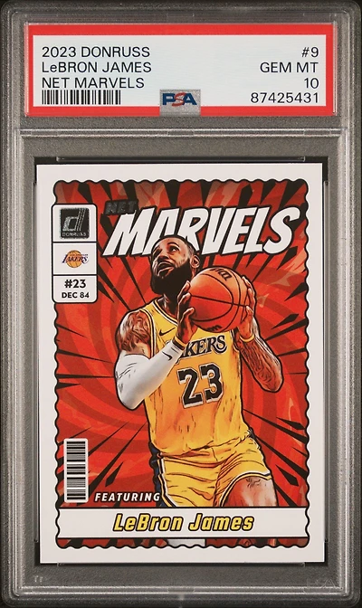 2023 Panini Donruss Net Marvels 9 Lebron James PSA 10