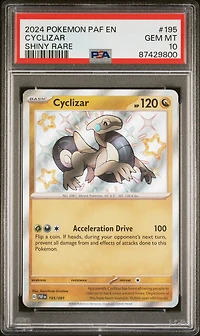 2024 Pokemon Paf En-paldean Fates 195 Cyclizar Shiny Rare PSA 10