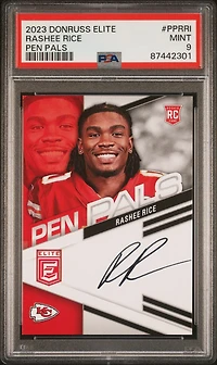 2023 Panini Donruss Elite Pen Pals Pprri Rashee Rice PSA 9
