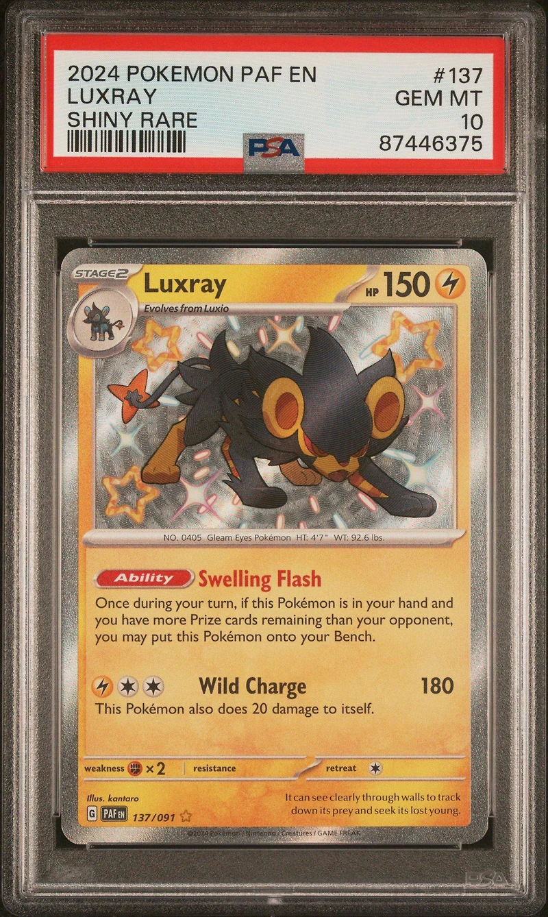 2024 Pokemon Paf En-paldean Fates 137 Luxray Shiny Rare PSA