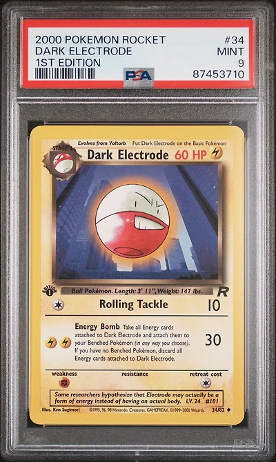 2000 Pokemon Rocket 34 Dark Electrode 1st Edition PSA 9