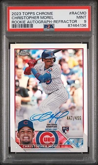 2023 Topps Chrome Rookie Autograph Racmo Christopher Morel Refractor PSA 9
