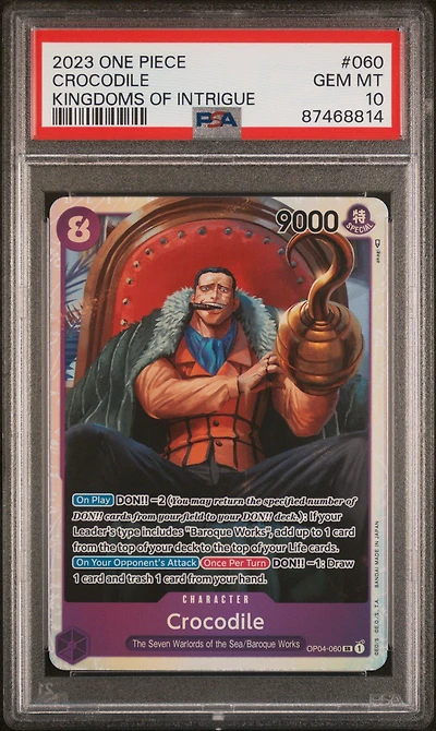 2023 One Piece Kingdoms Of Intrigue 060 Crocodile PSA 10