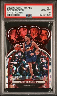 2022 Panini Crown Royale 61 Devin Booker Crystal Red PSA 10