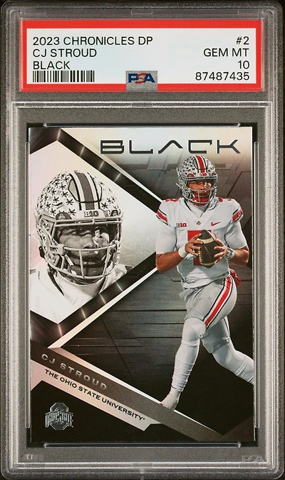2023 Panini Chronicles Draft Picks Black 2 Cj Stroud PSA 10