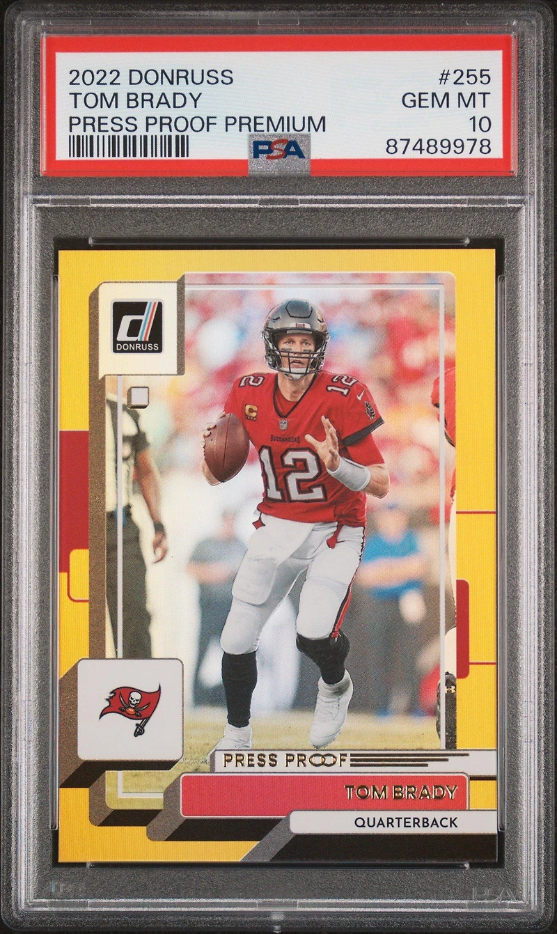 2022 Panini Donruss 255 Tom Brady Press Proof Premium PSA 10
