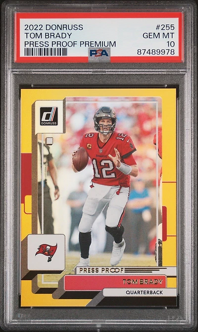2022 Panini Donruss 255 Tom Brady Press Proof Premium PSA 10