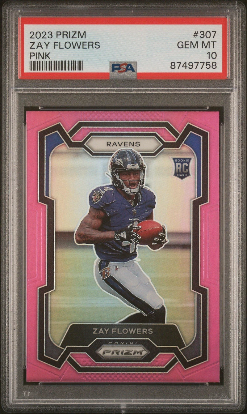 2023 Panini Prizm 307 Zay Flowers Pink Prizm PSA 10