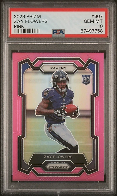 2023 Panini Prizm 307 Zay Flowers Pink Prizm PSA 10