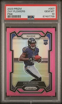 2023 Panini Prizm 307 Zay Flowers Pink Prizm PSA 10
