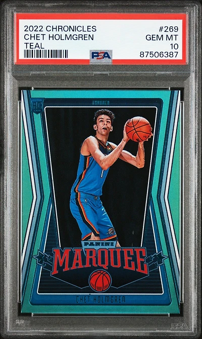 2022 Panini Chronicles 269 Chet Holmgren Teal PSA 10