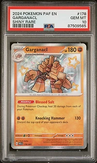 2024 Pokemon Paf En-paldean Fates 178 Garganacl Shiny Rare PSA 10