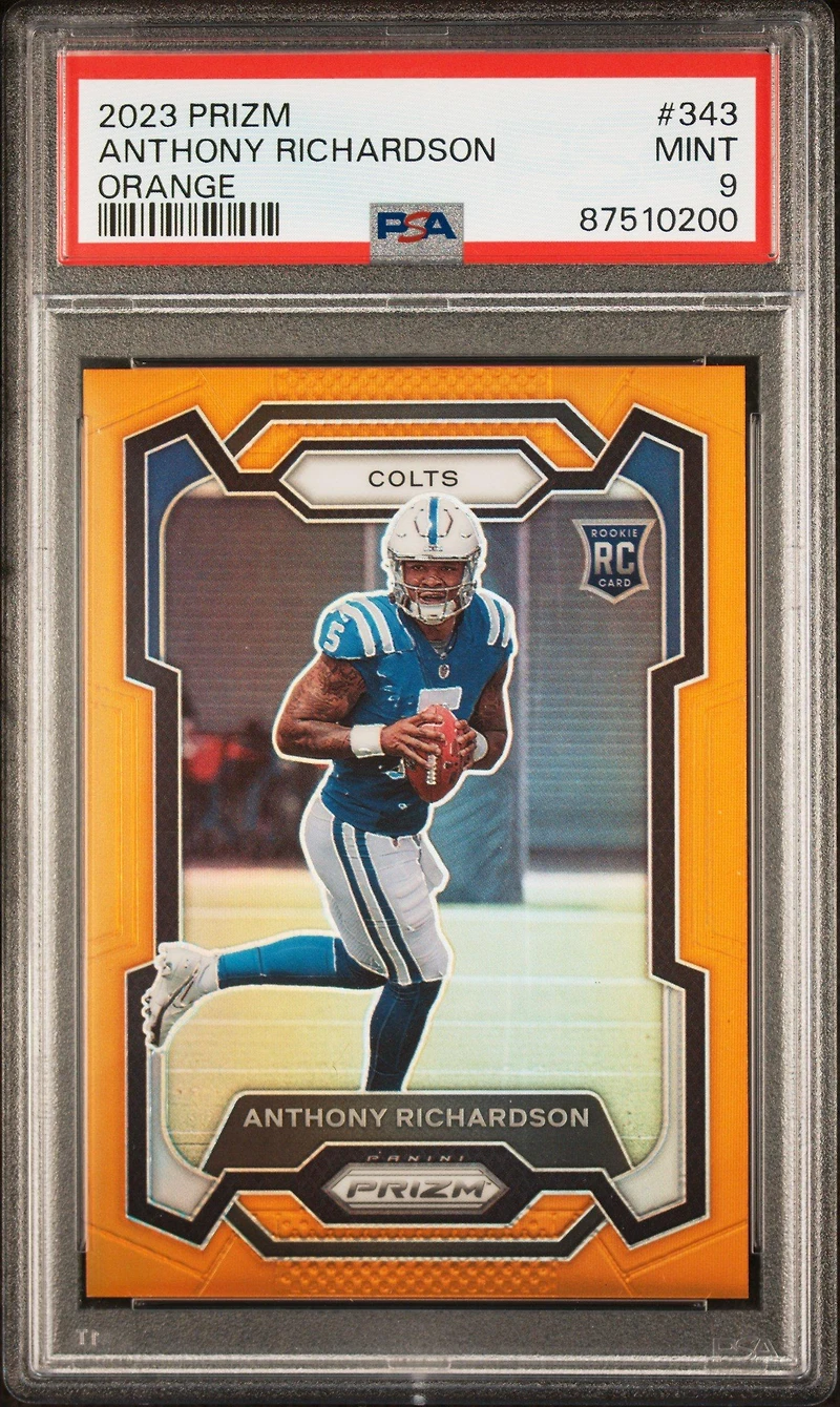 2023 Panini Prizm 343 Anthony Richardson Orange Prizm PSA