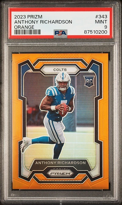2023 Panini Prizm 343 Anthony Richardson Orange Prizm PSA