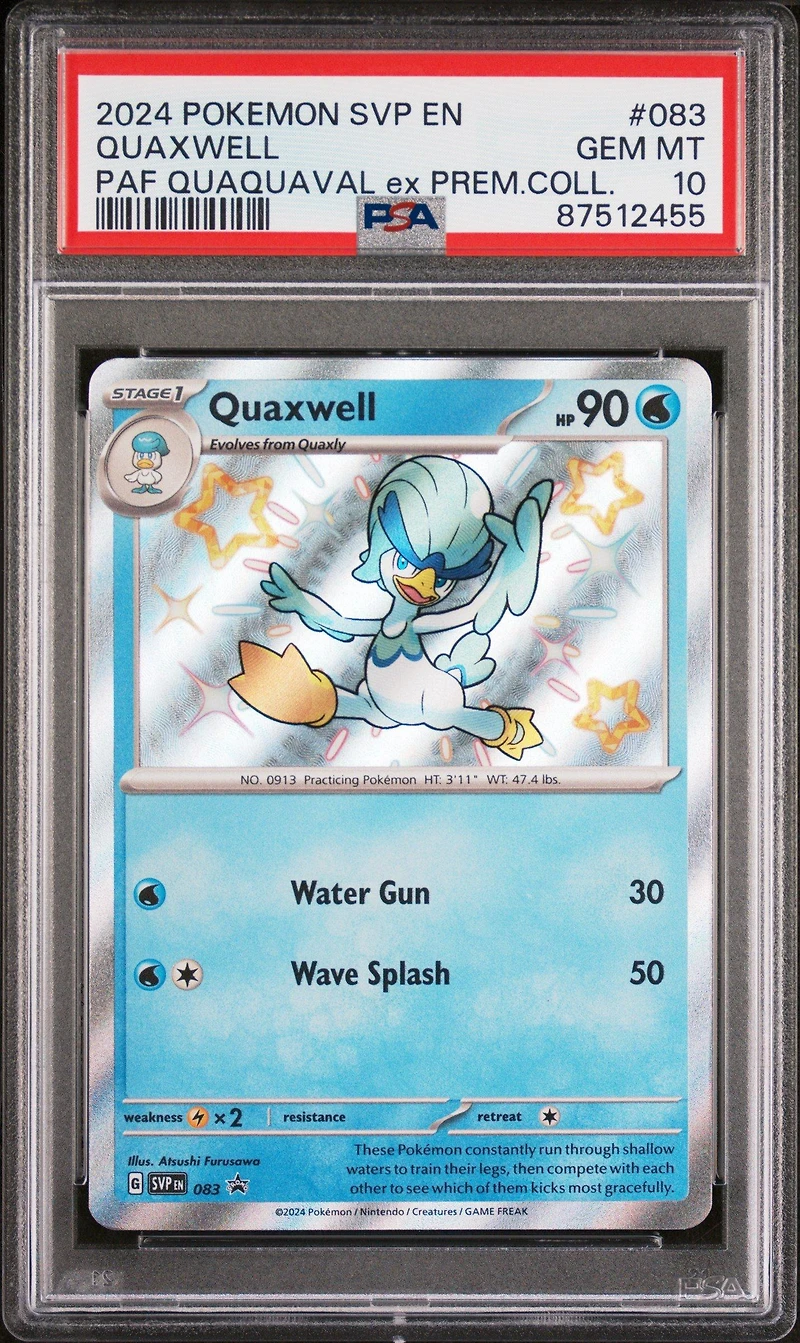2024 Pokemon Svp En-sv Black Star Promo 083 Quaxwell Paldean Fates Quaquaval Ex Premium Collection PSA 10