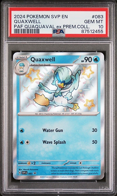 2024 Pokemon Svp En-sv Black Star Promo 083 Quaxwell Paldean Fates Quaquaval Ex Premium Collection PSA 10
