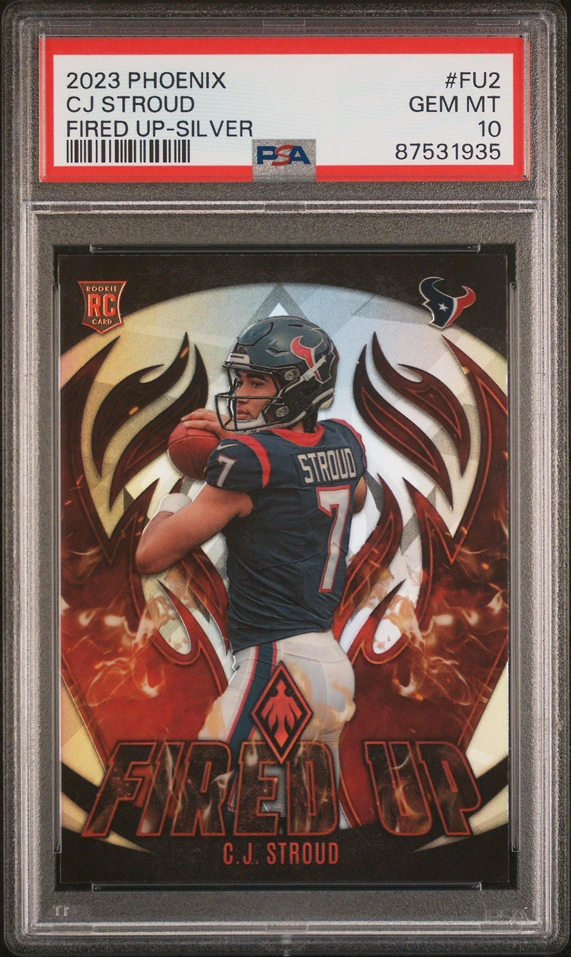 2023 Panini Phoenix Fired Up Fu2 Cj Stroud Silver PSA 10