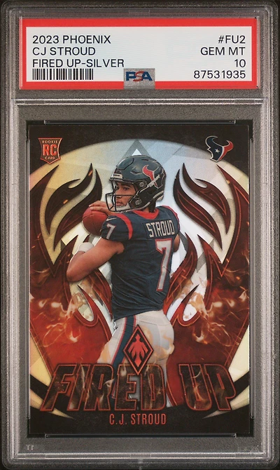 2023 Panini Phoenix Fired Up Fu2 Cj Stroud Silver PSA 10