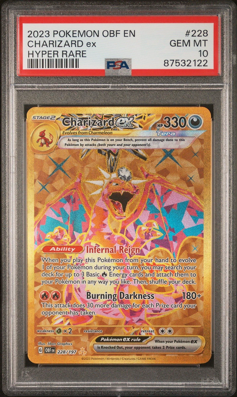2023 Pokemon Obf En-obsidian Flames 228 Charizard Ex PSA 10
