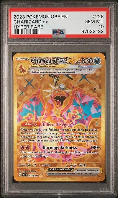 2023 Pokemon Obf En-obsidian Flames 228 Charizard Ex PSA 10