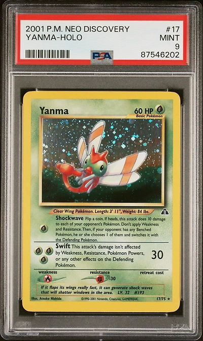 2001 Pokemon Neo Discovery 17 Yanma PSA 9