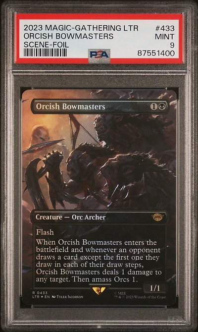 2023 Magic The Gathering Tales Of Middle-earth 433 Orcish Bowmasters Scene-foil PSA 9