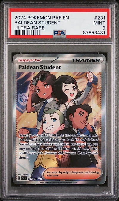 2024 Pokemon Paf En-paldean Fates 231 Paldean Student PSA 9