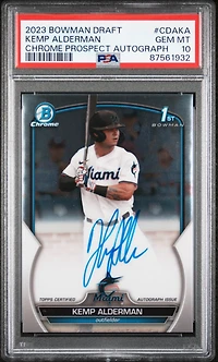 2023 Bowman Draft Chrome Prospect Autograph Cdaka Kemp Alderman PSA 10