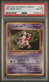 1997 Pokemon Japanese Jungle 122 Mr. Mime-holo PSA 8