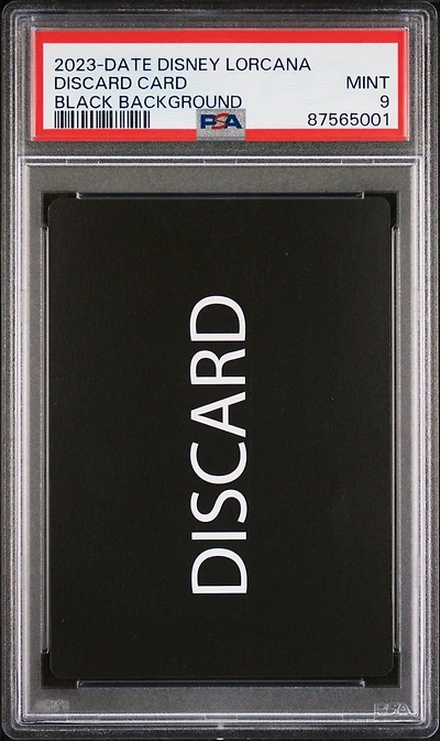 2023-date Disney Lorcana Filler Card Discard Card Black Background PSA