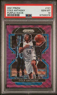 2021 Panini Prizm 121 Cole Anthony Purple Wave PSA 10