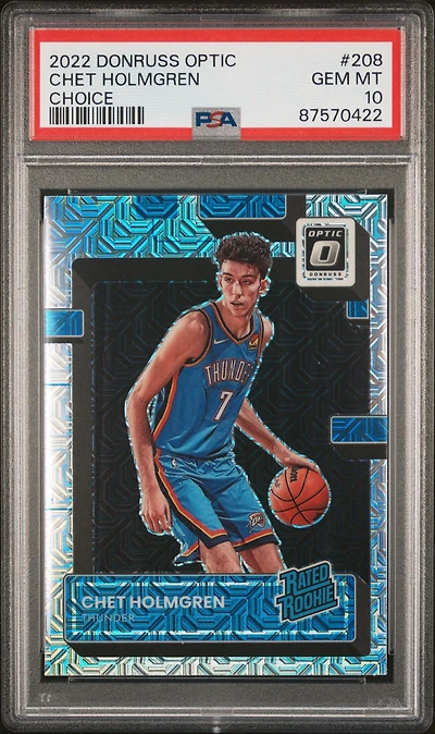2022 Panini Donruss Optic 208 Chet Holmgren Choice PSA 10