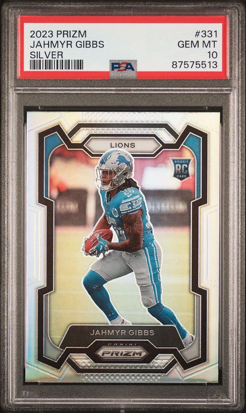 2023 Panini Prizm 331 Jahmyr Gibbs Silver Prizm PSA 10
