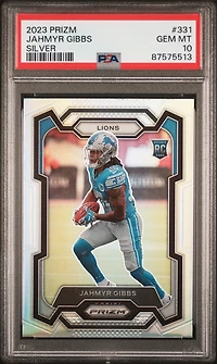 2023 Panini Prizm 331 Jahmyr Gibbs Silver Prizm PSA 10