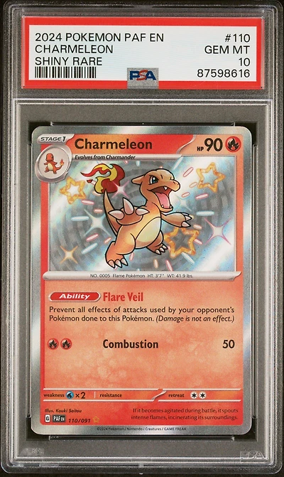 2024 Pokemon Paf En-paldean Fates 110 Charmeleon PSA 10