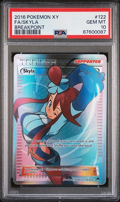 2016 Pokemon Xy Breakpoint 122 Full Art/skyla PSA
